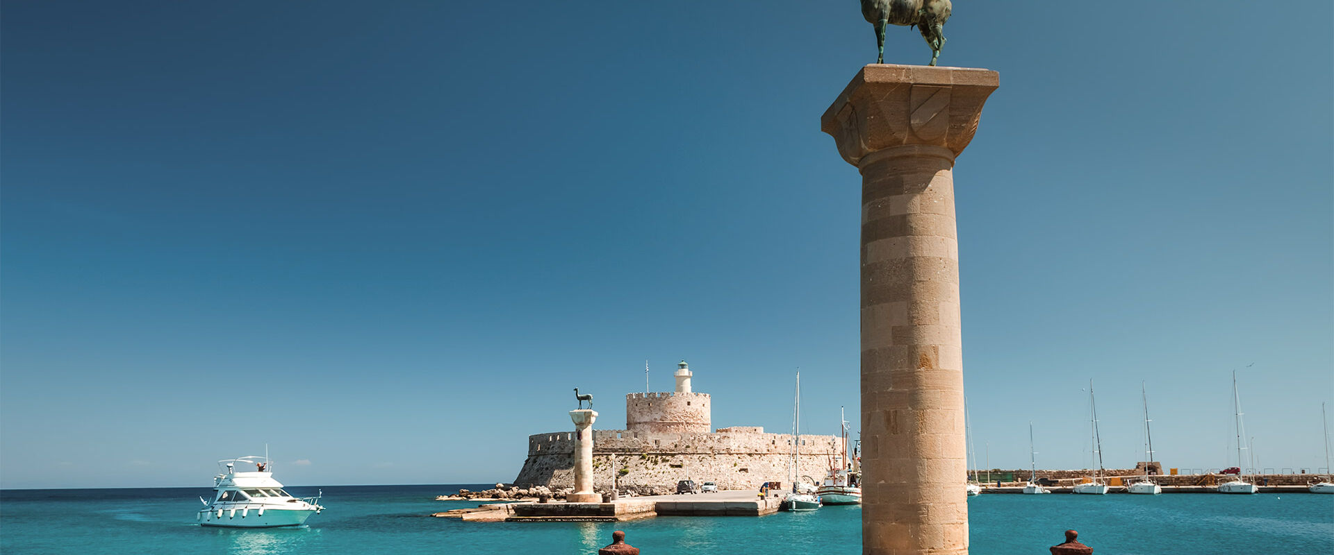 Deer statue at Rhodes port