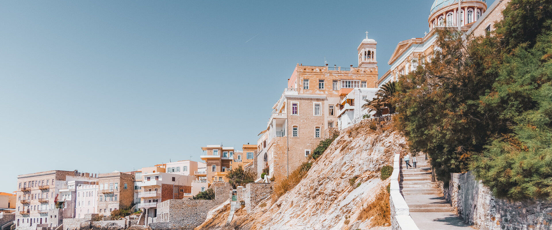 Heading northeast, you reach Ermoupouli’s magnificent main church, known locally as Agios Nikolaos of the Rich