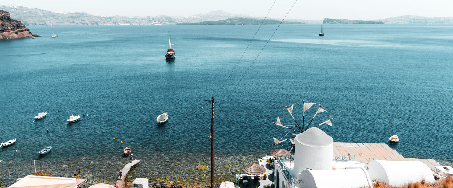 View of Santorini island from Thirassia