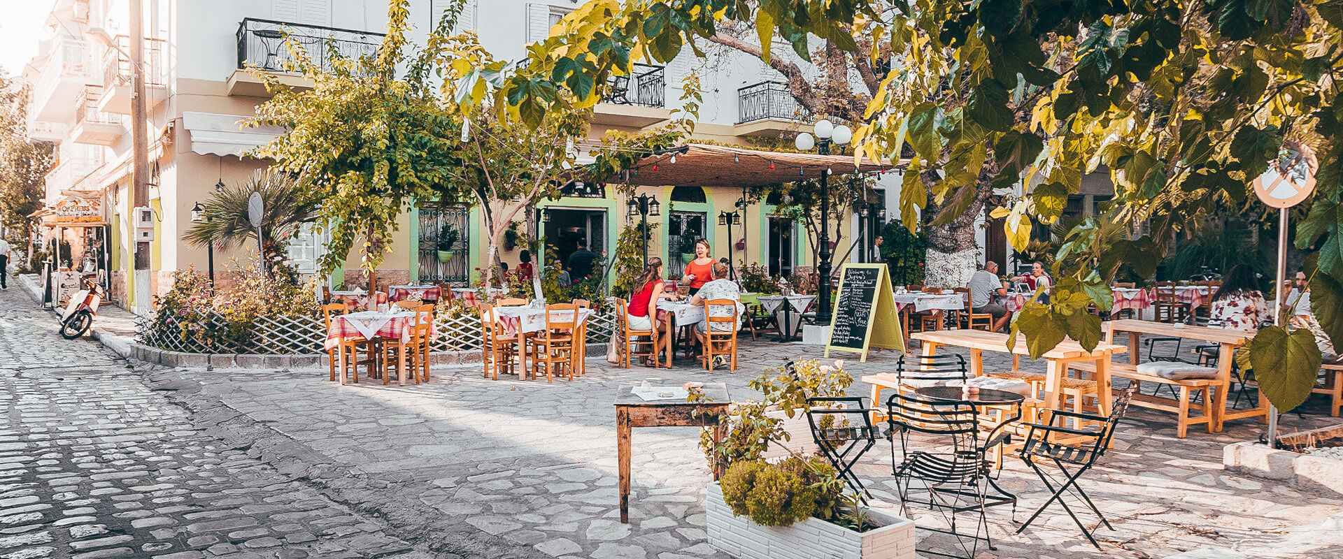 View of traditional tavern in Pythagoreio