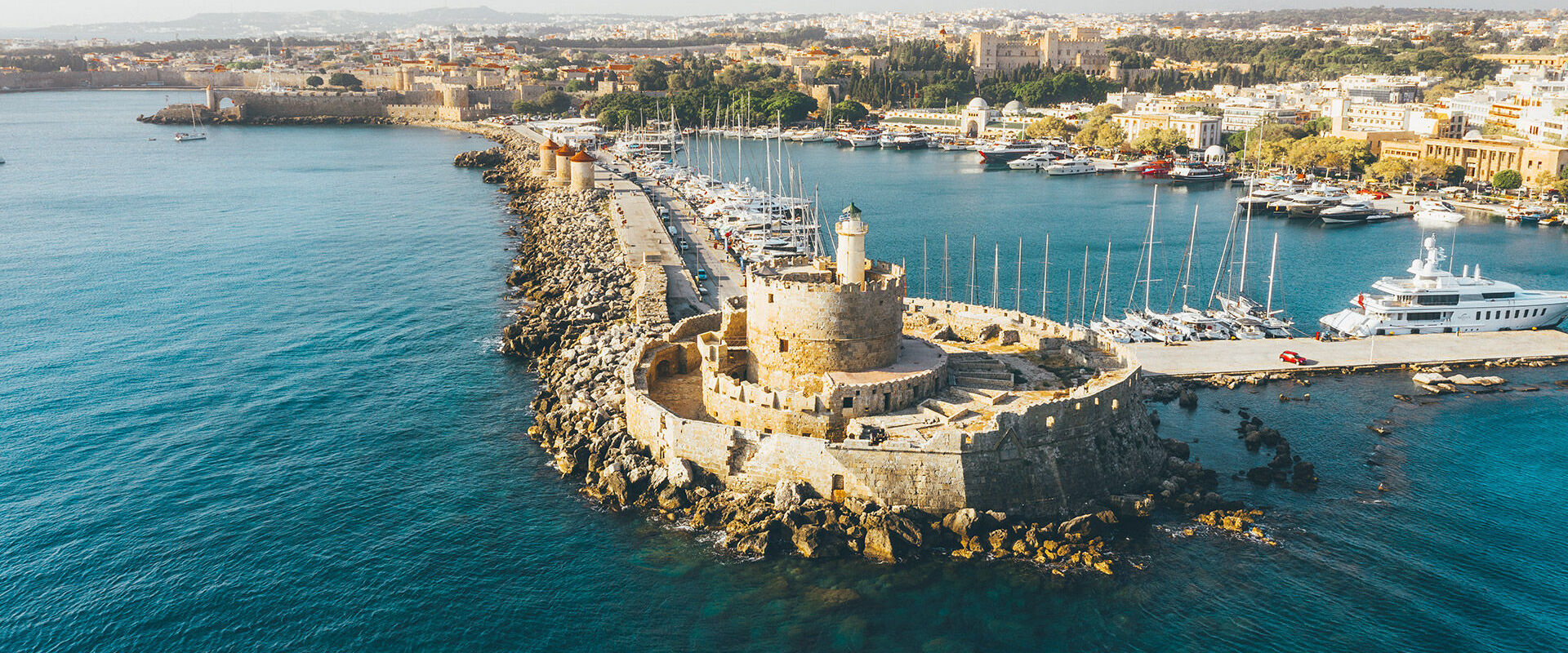 View of Rhodes town from the port