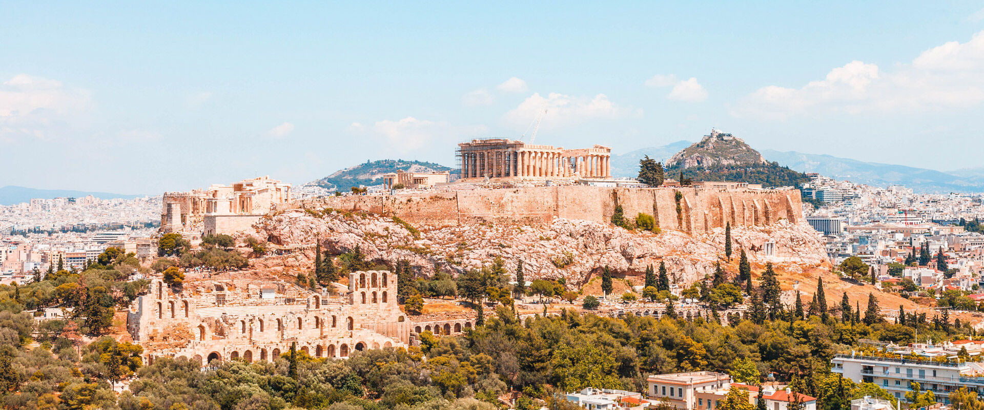 View of Acropolis and Odeon of Herodes Atticus