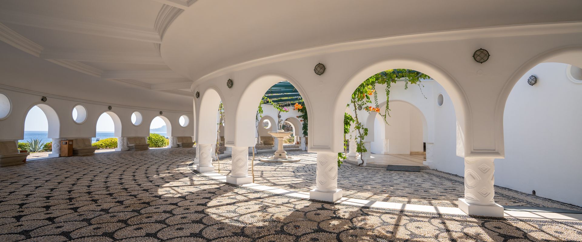 You’ll love the art deco feel and the pebble mosaics in Kallithea Springs