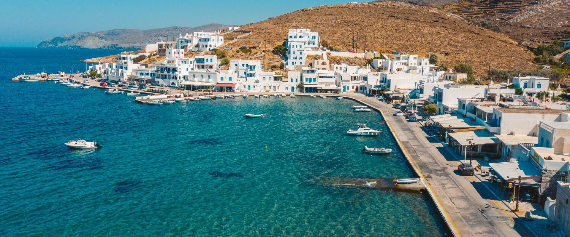 Panormos settlement is the perfect place for an evening stroll and a last taverna meal by the sea