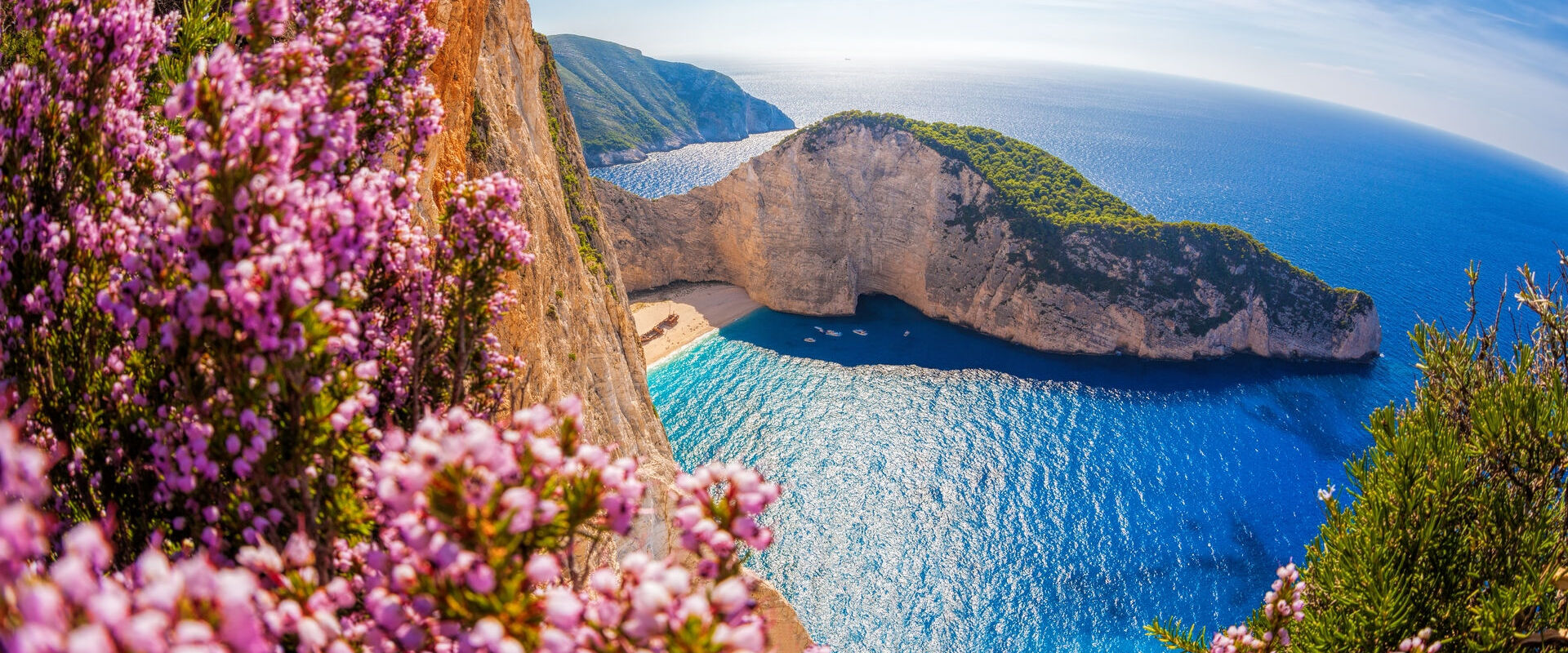 Navagio beach on island of Zakynthos