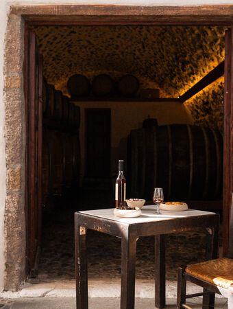 Enjoy a vineyard and wine tour of Santorini