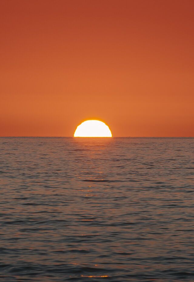 The incredible uninterrupted sunset of Megali Petra beach in Lefkada