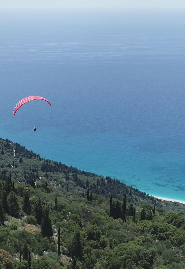 Paragliding over Kathisma beach, Lefkada