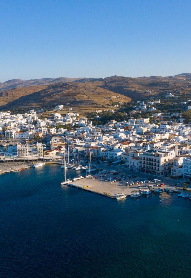 Panagia Evangelistria is your first taste of Hora (main town & port)