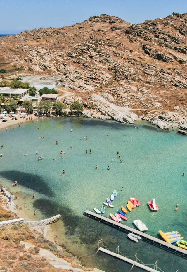 Monastiri beach is located in a secluded cove