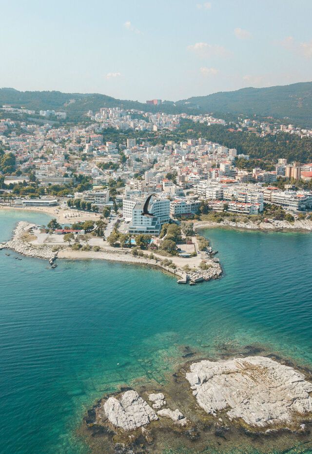 Nea Peramos is a popular beach town near Kavala