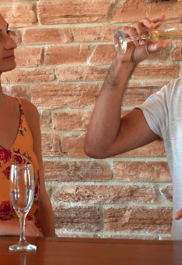 Sampling a wine made with Muscat of Alexandria, introduced from Egypt in the 19th century