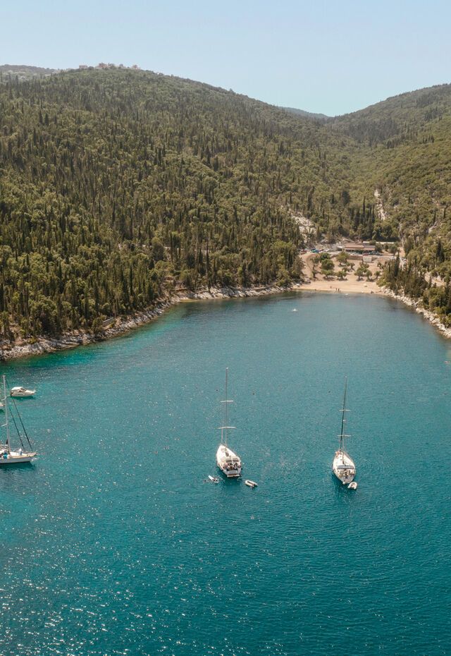 u-shaped Foki beach from above