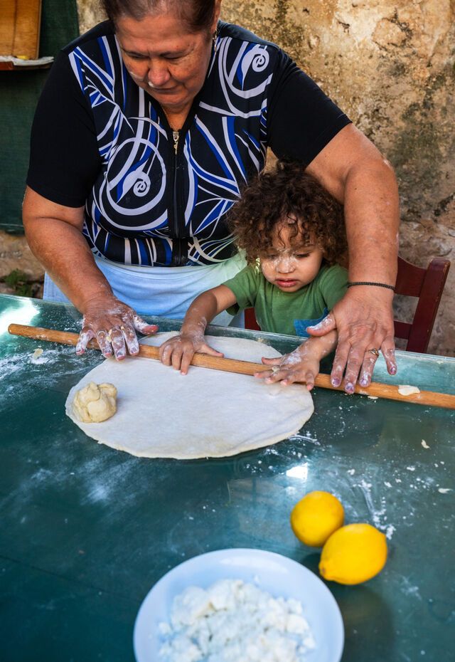 Rolling dough and making memories together