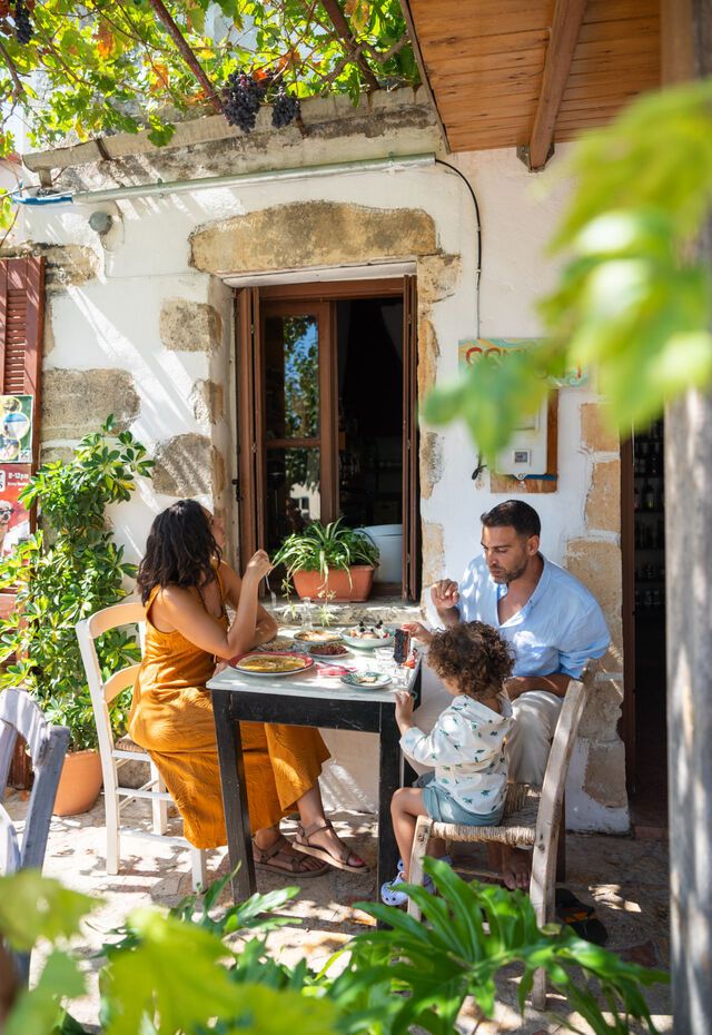 Savoring a traditional meal in the village