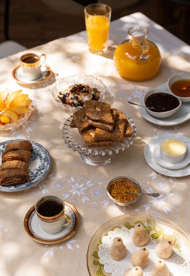 Local sweets and seasonal flavours on a Rhodes breakfast table