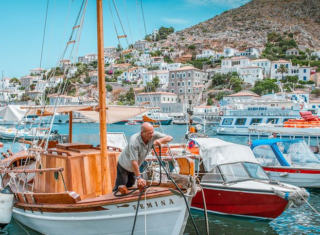 Fisherman in Hydras port