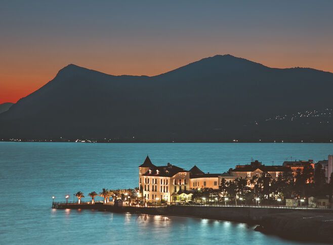 "Thermae Sylla Spa", the most famous building of Edipsos  town, North Evia island, Greece