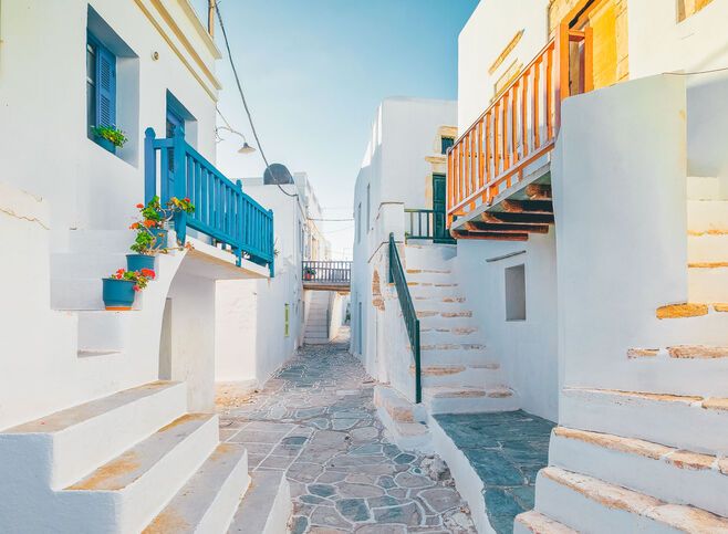 Traditional houses at castle of Folegandros district