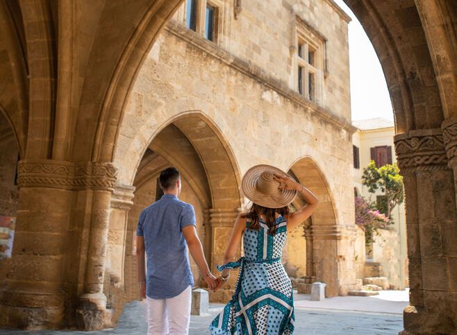 Exploring the medieval old town of Rhodes