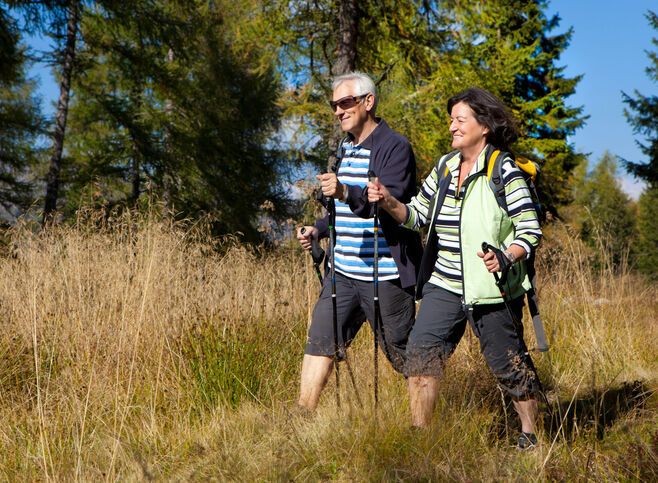 Couple hiking in nature