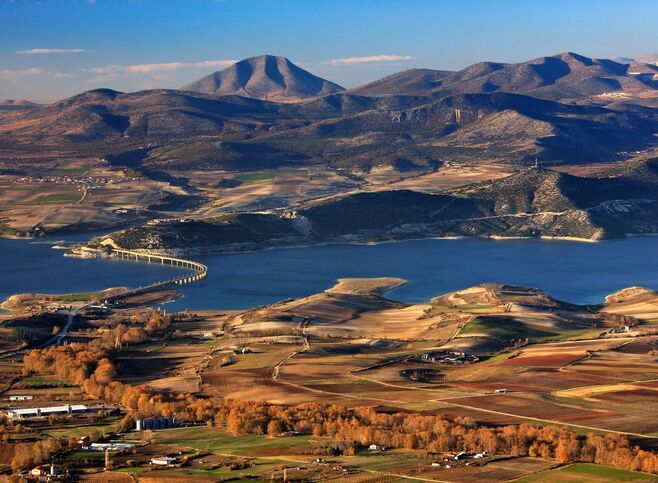 The High bridge of Servia and Polyfytos lake, Kozani