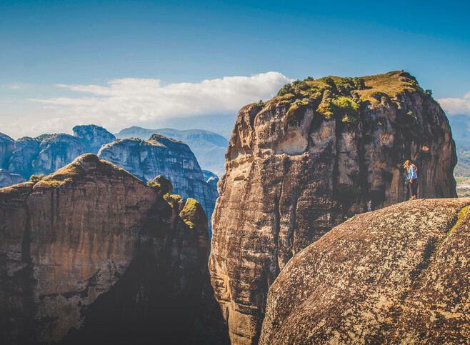 Walk among the gigantic rock pillars of Meteora to enjoy truly breathtaking views