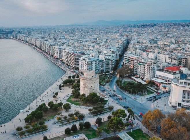 White Tower Thessaloniki aerial view