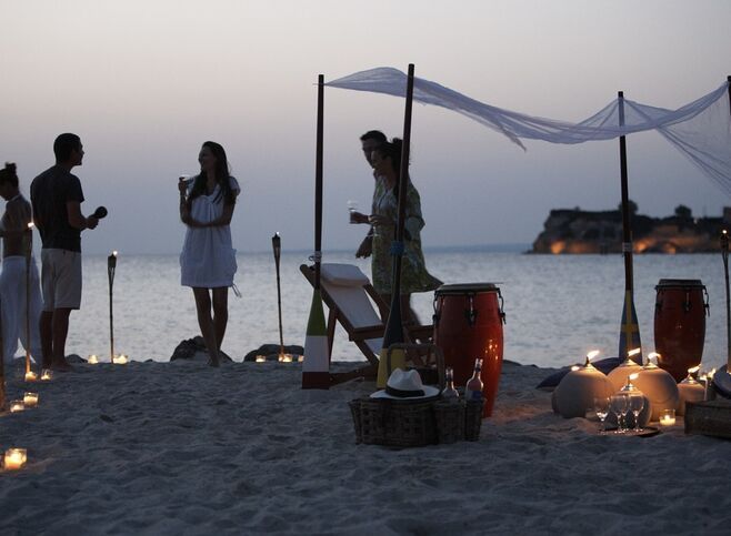 Groupe d'amis sur la plage