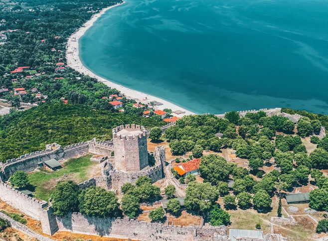 Aerial view of the castle of Platamon, close to Katerini