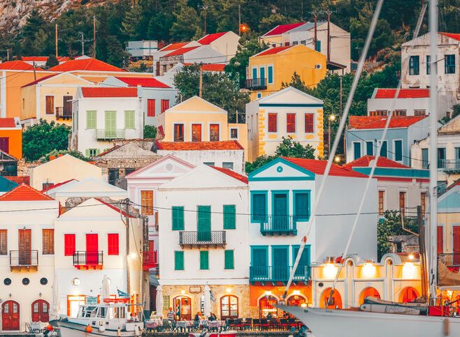Lined with handsome old houses, Kastelorizo’s little harbour could be an advertisement for Dodecanese architecture