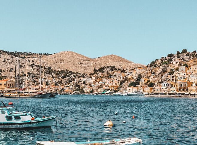 Livadia, the harbour of Tilos