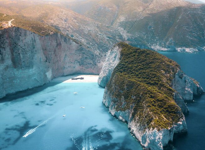 Navagio beach from above