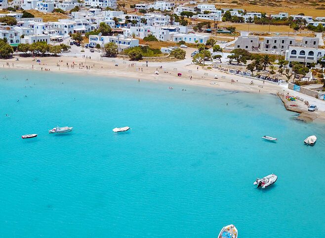 Seaside village on Koufonisi island from above