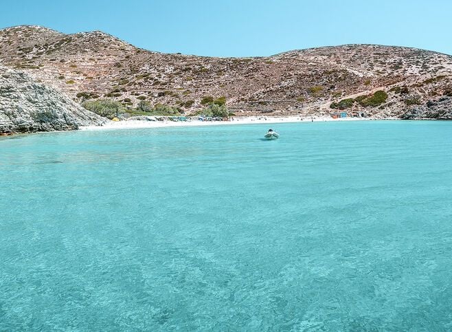 Secluded beach in Donousa island