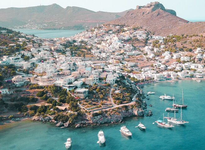 The picturesque village of Agia Marina in beautiful Leros island, Dodecanese