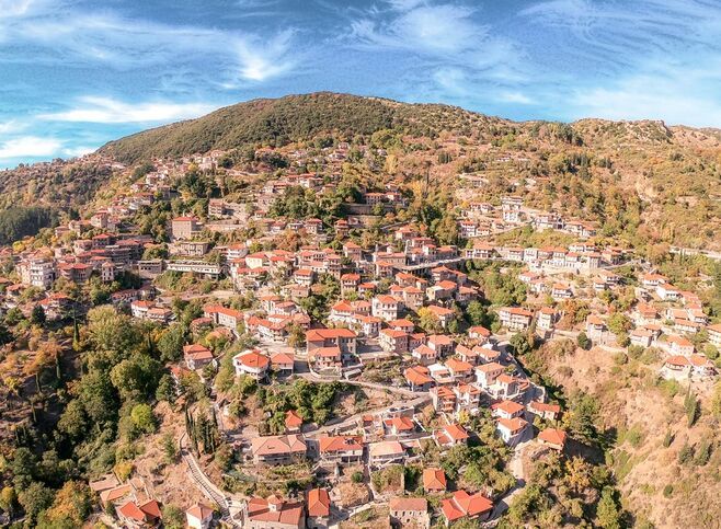 The stone mansions of Stemnitsa from above