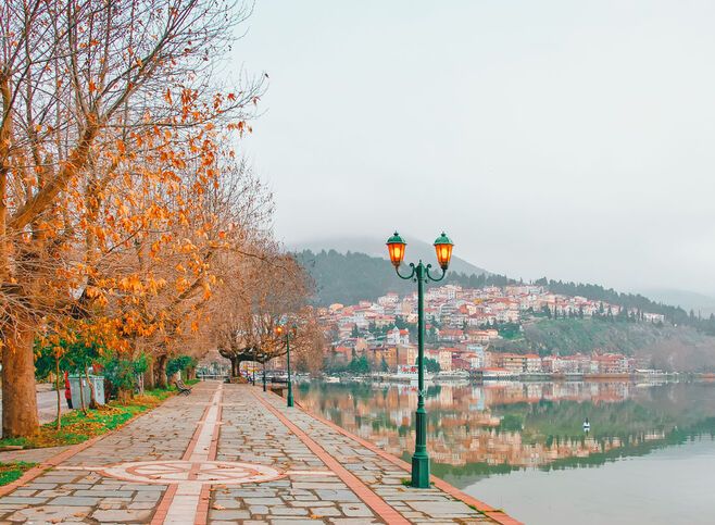 From a distance Kastoria looks like an Impressionist painting
