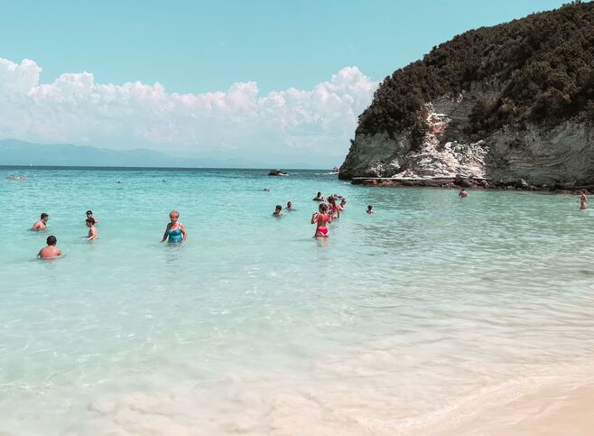 Sandy Vrika beach, Antipaxi island
