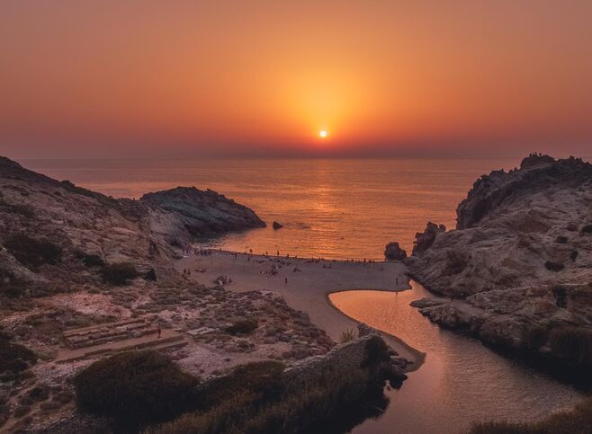 Nas beach, offers the best sunset spot  in Ikaria island
