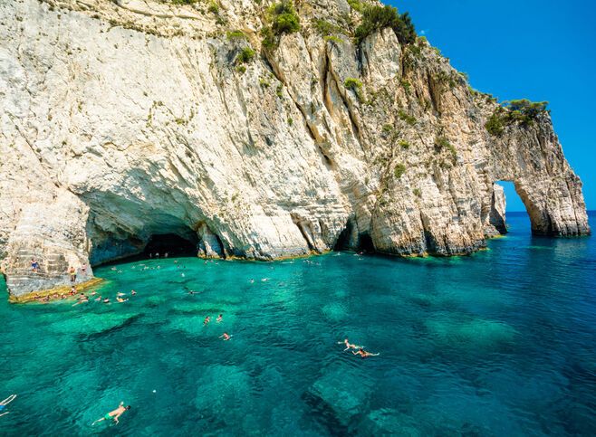 Snorkeling in the Blue Caves of Zakynthos