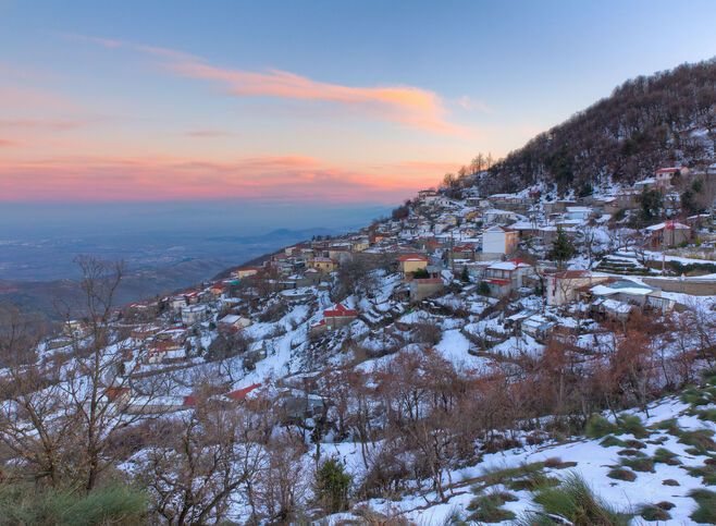 Morfovouni village during winter, close to Karditsa