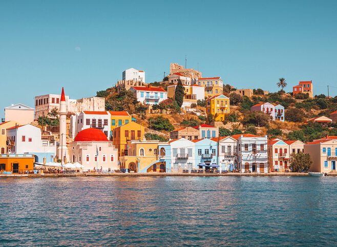 The harbour of Kastelorizo, a technicolour amphitheatre