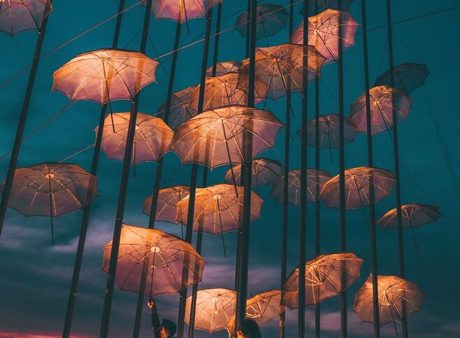 Favorite sunset spot-The Zongolopoulos Umbrellas