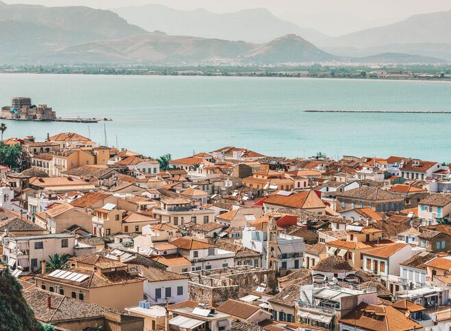 Nafplion town as seen from Palamidi Castle