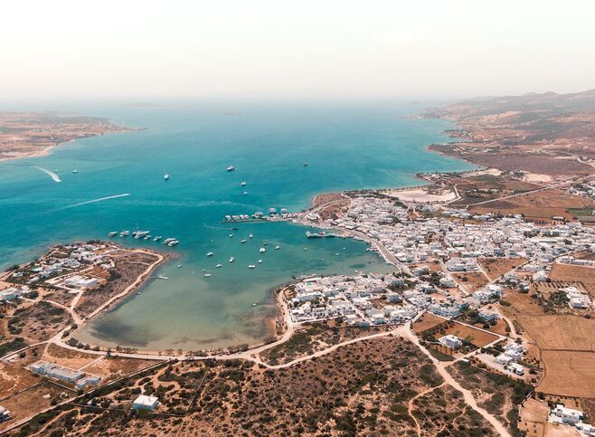 Antiparos harbour from above