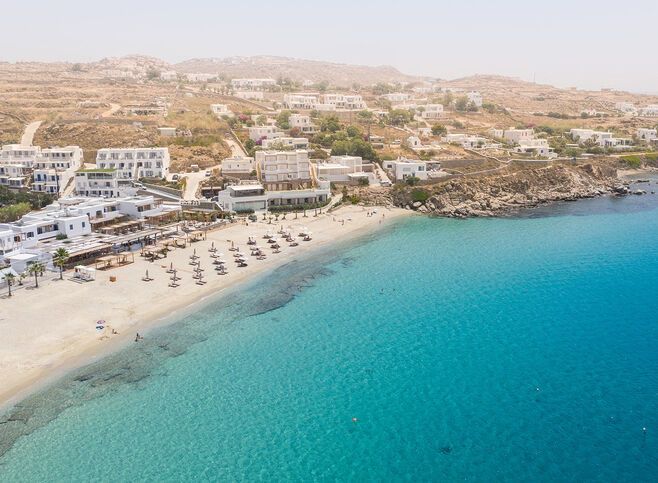 Platis Gialos beach in Mykonos
