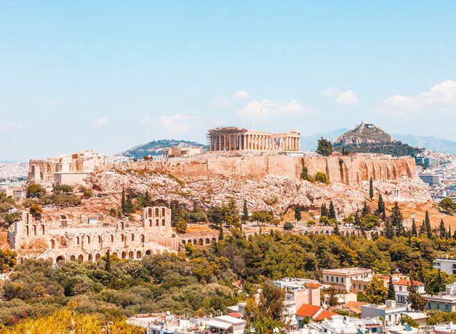 View of Acropolis and Odeon of Herodes Atticus