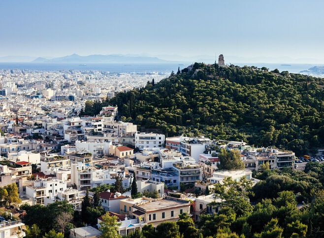 View from Lycabetus hill in Athens