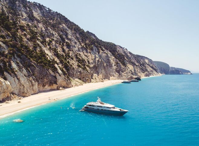 The Caribbean beach of Egremnoi, Lefkada